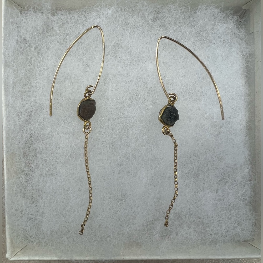 Dangling gold plated Raw Gemstone!!